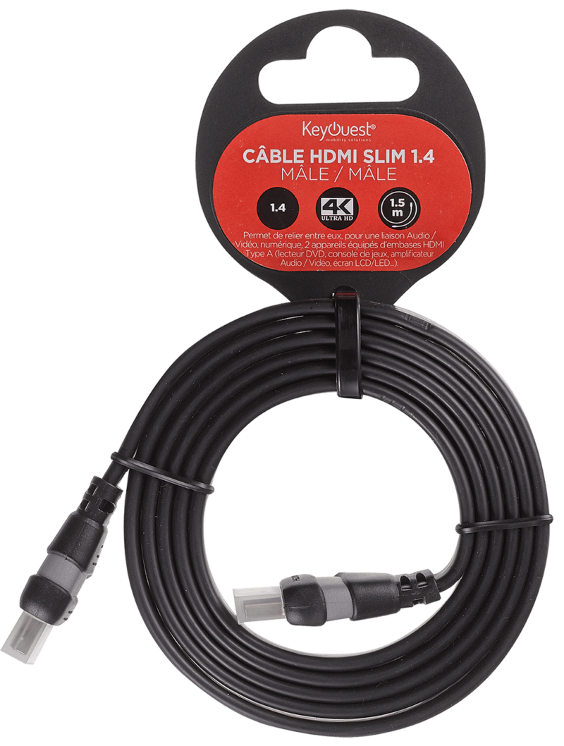 Câble HDMI plat – 1,50m noir