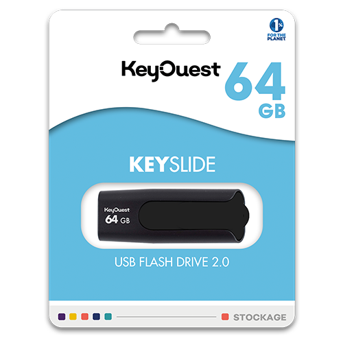 clé USB keyslide noir 64 gb