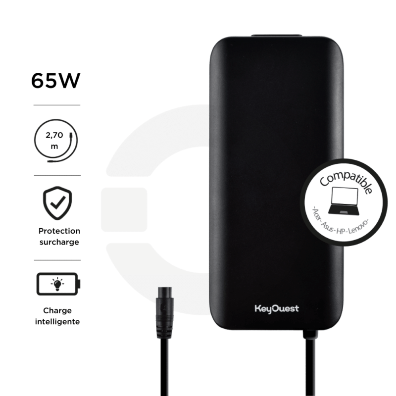 chargeur de pc universel 65w compatible acer asus HP lenovo KeyOuest