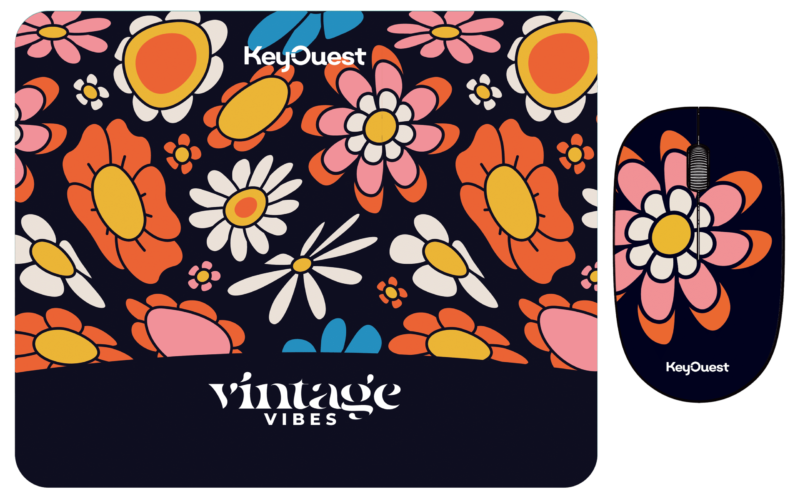 KeyOuest assortiment tapis et souris vintage noir