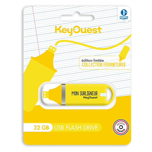 clé USB 32 Go surligneur jaune Keyouest