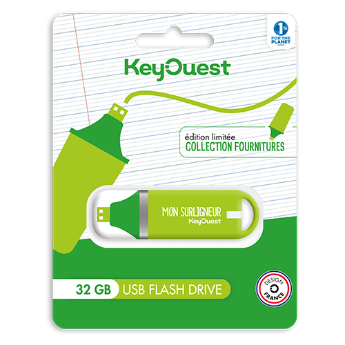 clé USB 32 Go surligneur vert pop Keyouest