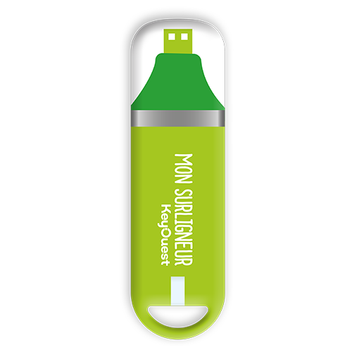 clé USB surligneur vert pop Keyouest