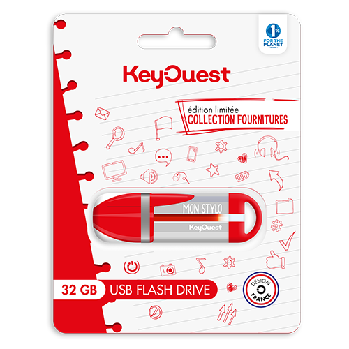 clé USB 32 Go stylo rouge Keyouest