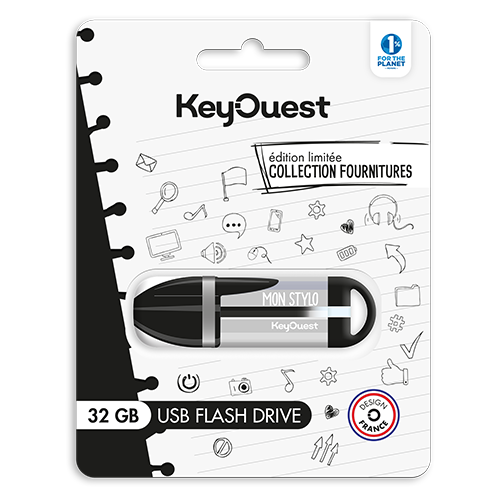 clé USB 32 Go stylo noir Keyouest