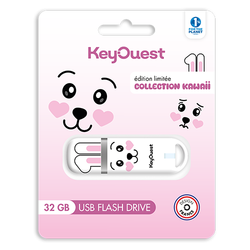 clé USB 32 Go kawaii blanc Keyouest